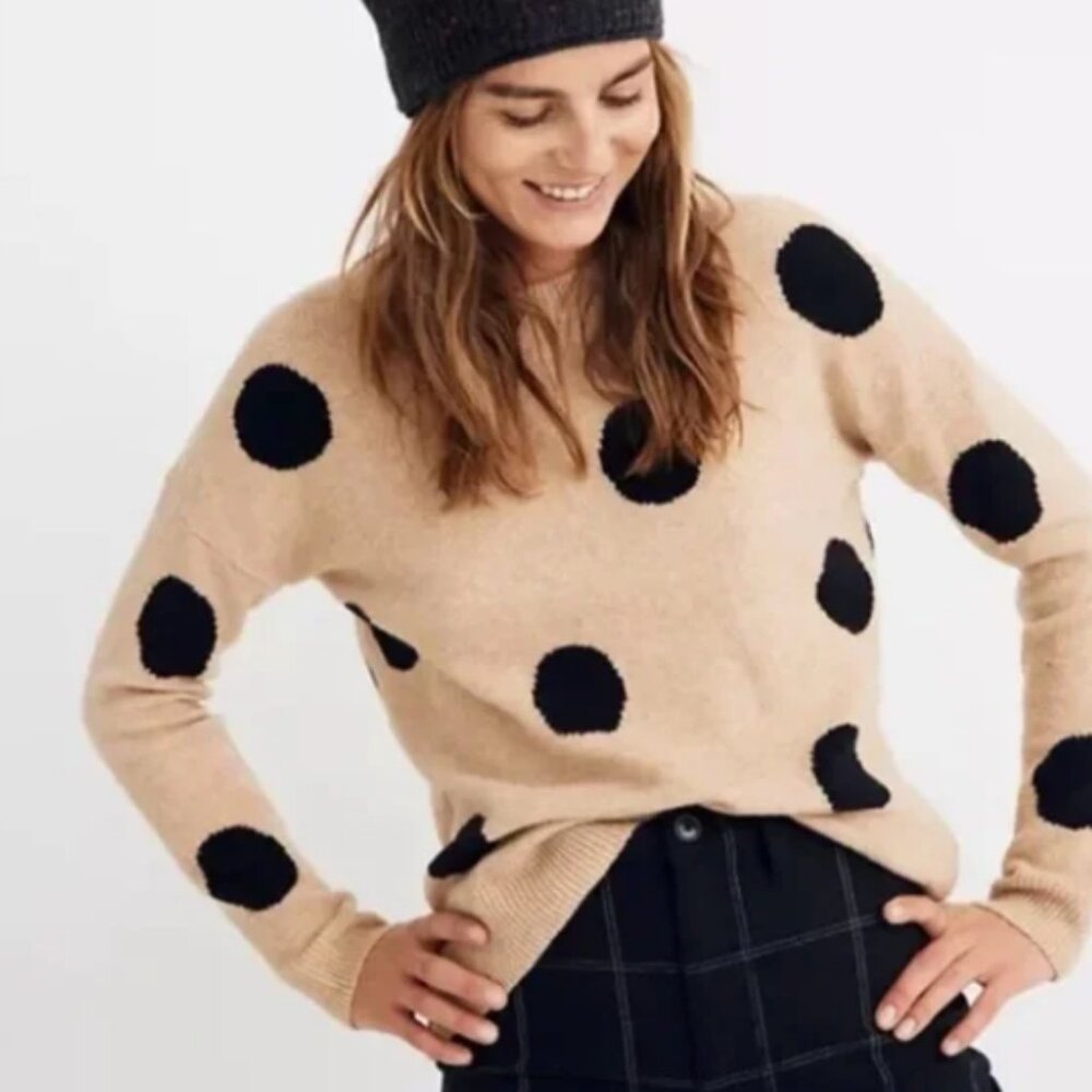 Madewell Dot Graystone Pullover Sweater